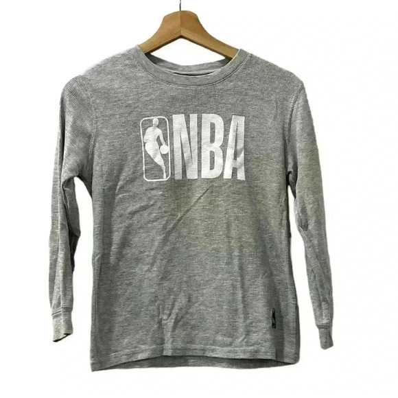 NBA Boys Grey Long Sleeve Tee Size Medium - Picture 1 of 5